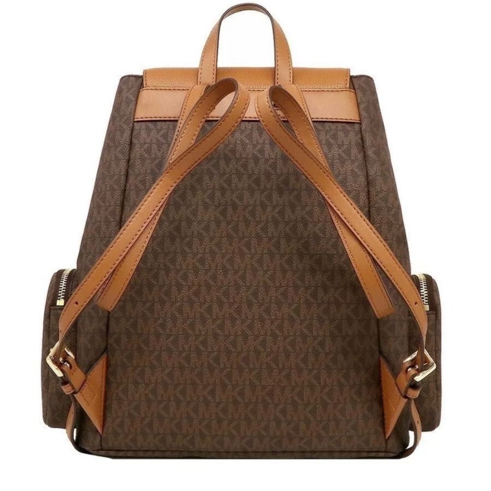 NWT Michael Kors Abbey Cargo Backpack Brown/Acorn - Picture 3 of 11